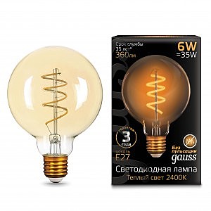лампочка светодиодная 105802007 Gauss Filament golden