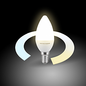 лампочка светодиодная Умная лампа Свеча LED C37 Е14 5W 3300К-6500К CCT+DIM (BLE1438) Elektrostandart 