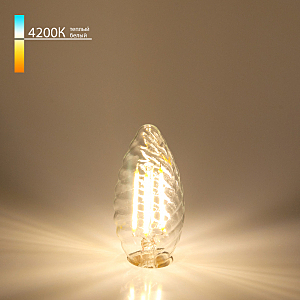 лампочка светодиодная Свеча витая F 7W 4200K E14 прозрачный (BL129) Elektrostandart Свеча F